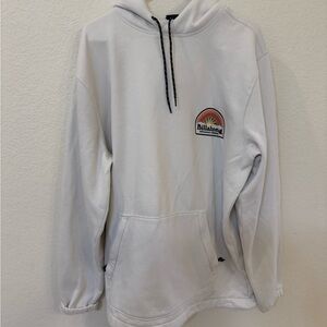 Billabong White Zip-Up Hoodie with Sunset Patch